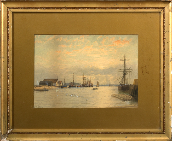 Appraisal: George Stanfield Walters British - Harbour Scene watercolor heightened with