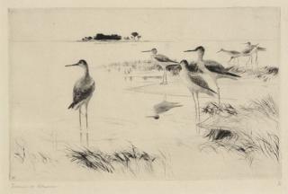 Appraisal: Frank W Benson Winter Yellowlegs signed Frank W Benson lower