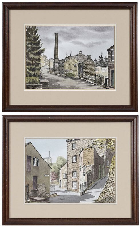 Appraisal: George Chapman British - Two village scenes Luddenden signed lower