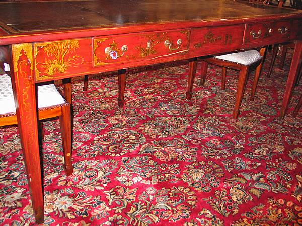 Appraisal: A Louis XVI style chinoiserie decorated writing table height in