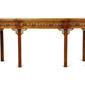 Appraisal: A Chinese Chippendale Style Parcel Gilt Walnut Console Table TH