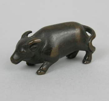 Appraisal: A Miniature Chinese Bronze Ornament of Baby Water Buffalo Adorable