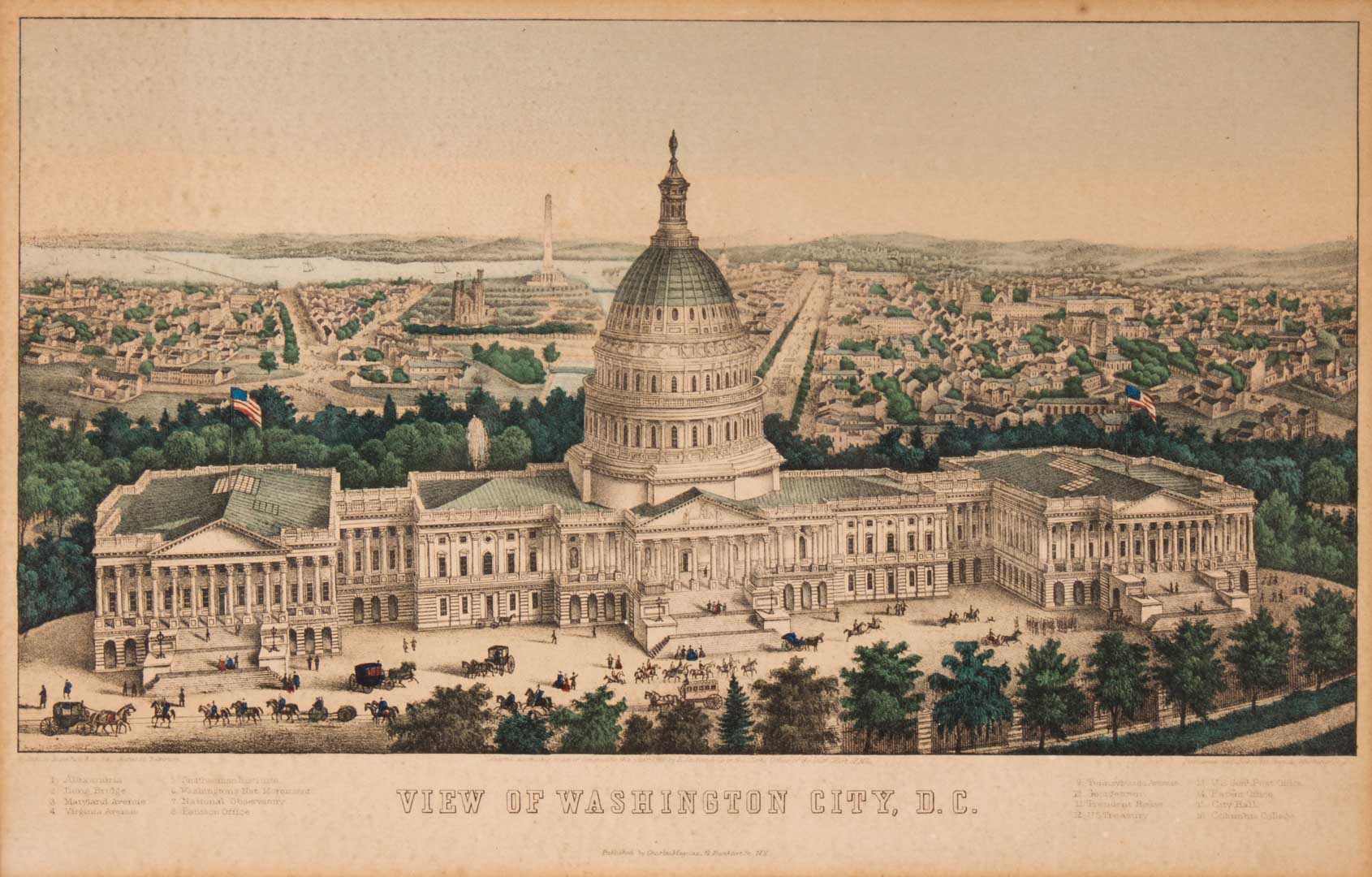 Appraisal: Edward Sachse View of Washington City D C litho American