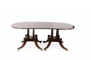 Appraisal: Mahogany Sheraton Double Pedestal Dining Table English first half th