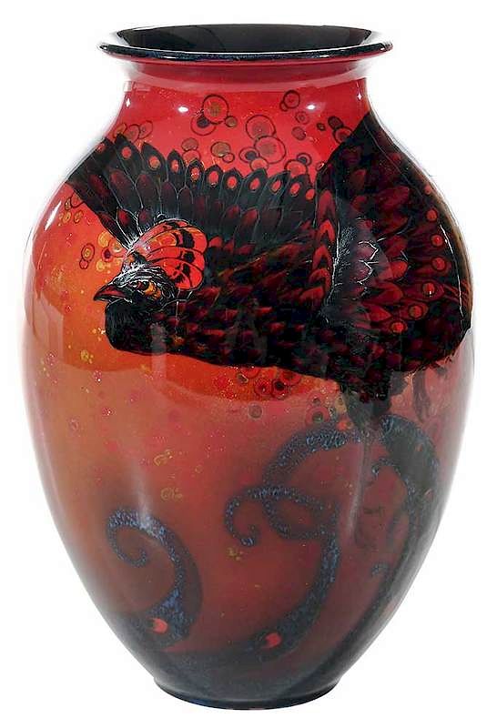 Appraisal: Royal Doulton Flambe Vase by Eaton British th century tapering