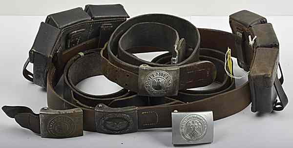 Appraisal: German WWII MIlitary Belts and Buckles Lot of Four Two