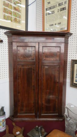 Appraisal: Period Corner Hanging Cabinet tall wide