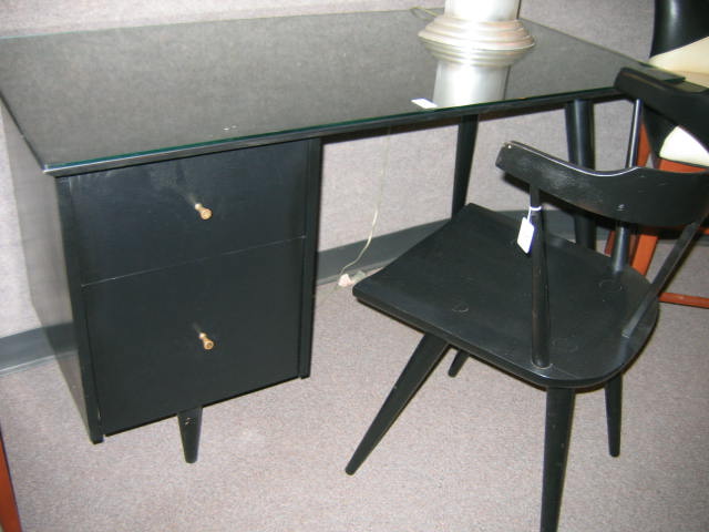 Appraisal: PAUL MCCOBB FOR PLANNER GROUP Ebonized single pedestal desk and