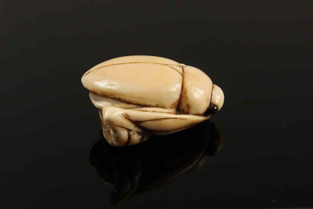 Appraisal: CHINESE IVORY CARVING - Early Ivory Toggle from a Tobacco