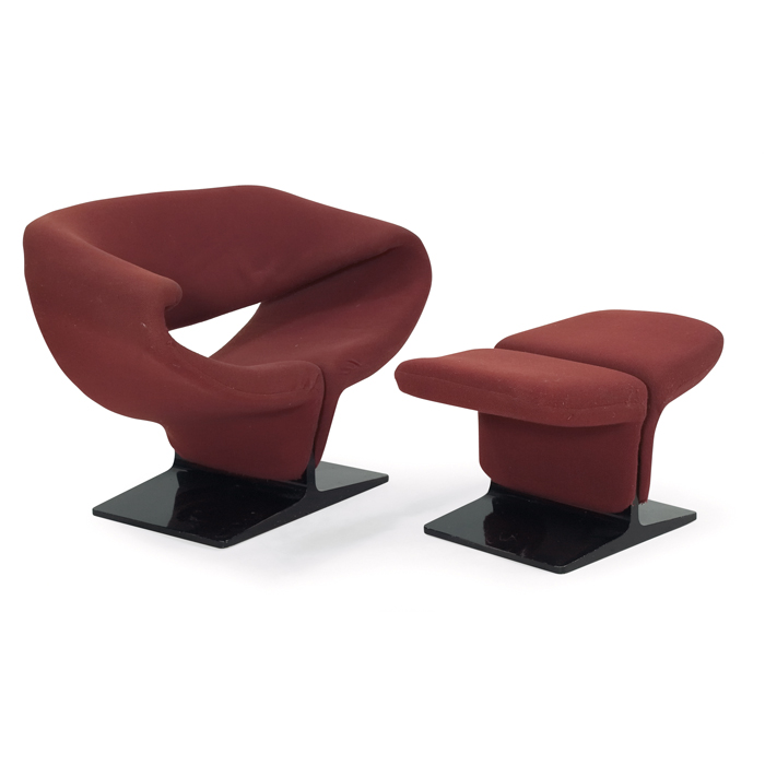 Appraisal: Pierre Paulin Ribbon chair and ottoman by Artifort the Netherlands