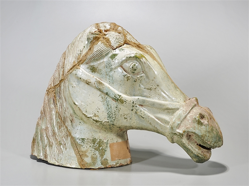 Appraisal: Chinese glazed ceramic horse head x x approx Condition wear