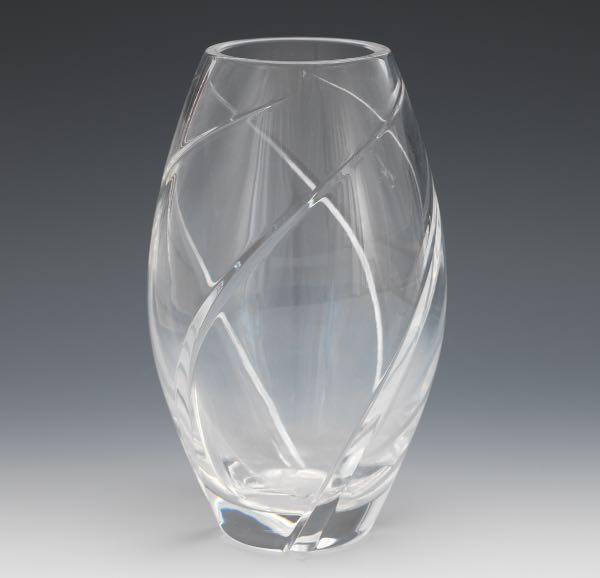 Appraisal: Tiffany Crystal Vase Crystal swirl vase Marked to the underside