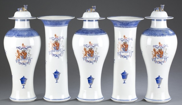 Appraisal: th century The five piece set includes two Gu form