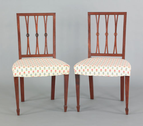 Appraisal: Pair of George III mahogany side chairs ca each having