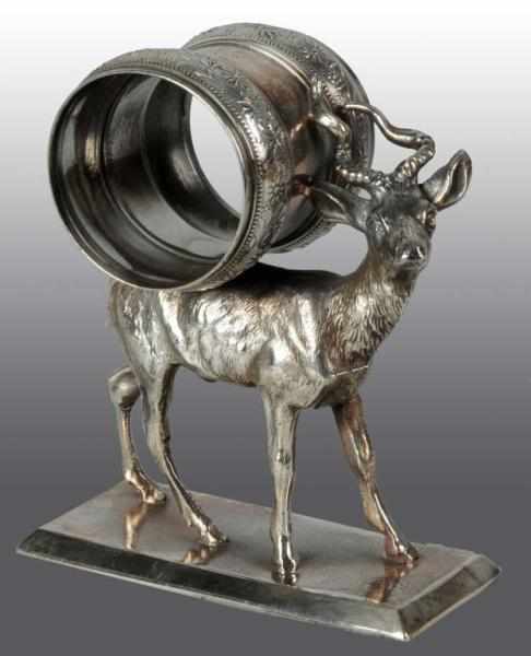 Appraisal: Large Deer Figural Napkin Holder Description By Rogers Bros Condition