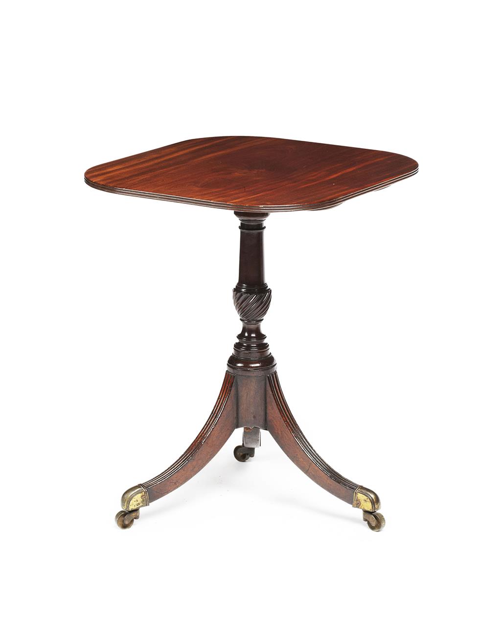 Appraisal: GEORGE III MAHOGANY TILT TOP TEA TABLE TH CENTURY the