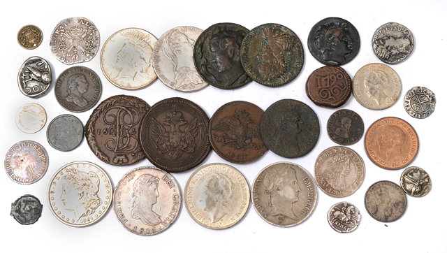 Appraisal: A MIXED LOT OF FOREIGN COINS False Roman and Greek