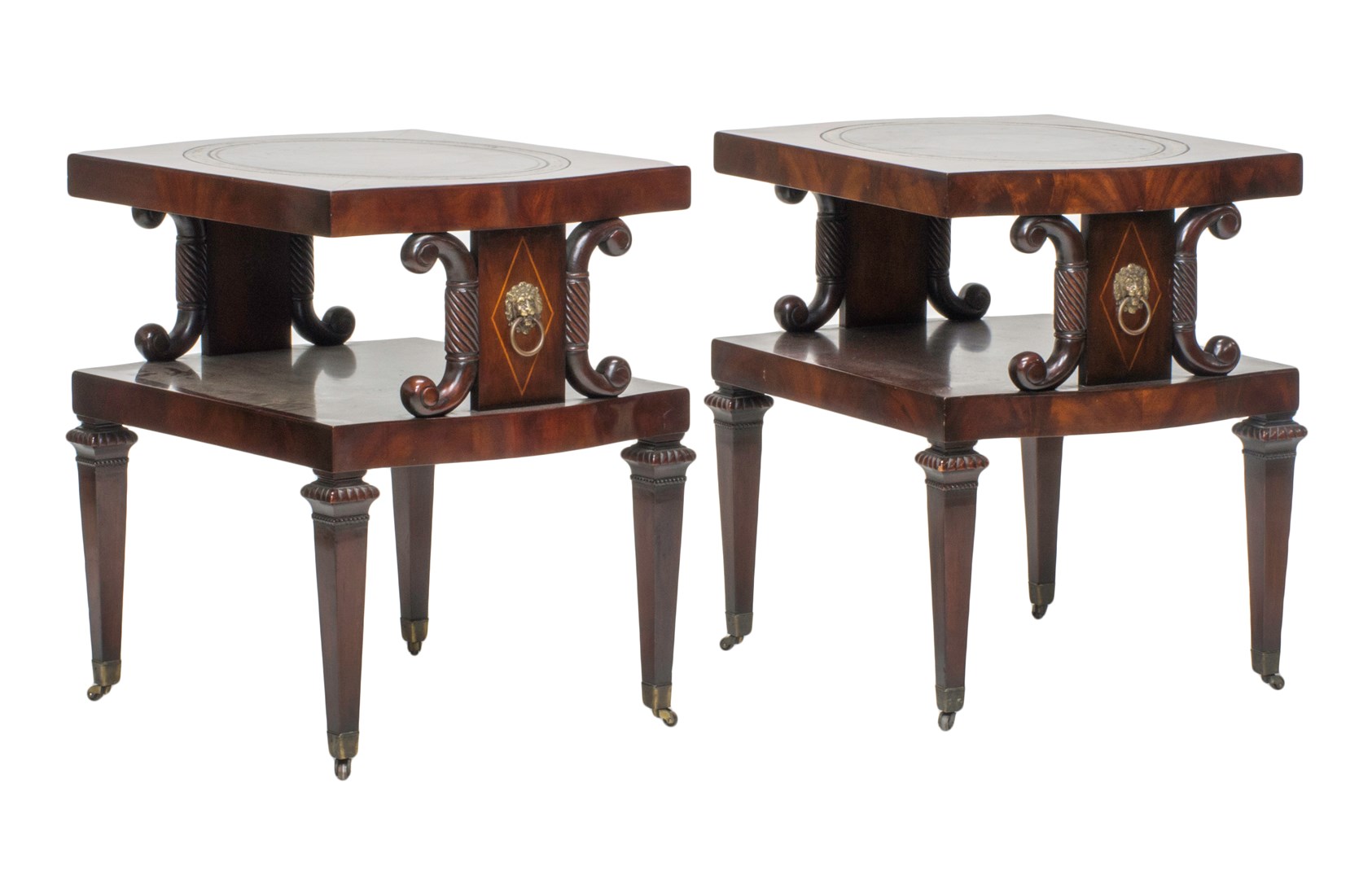 Appraisal: A pair of early th century style mahogany two tier