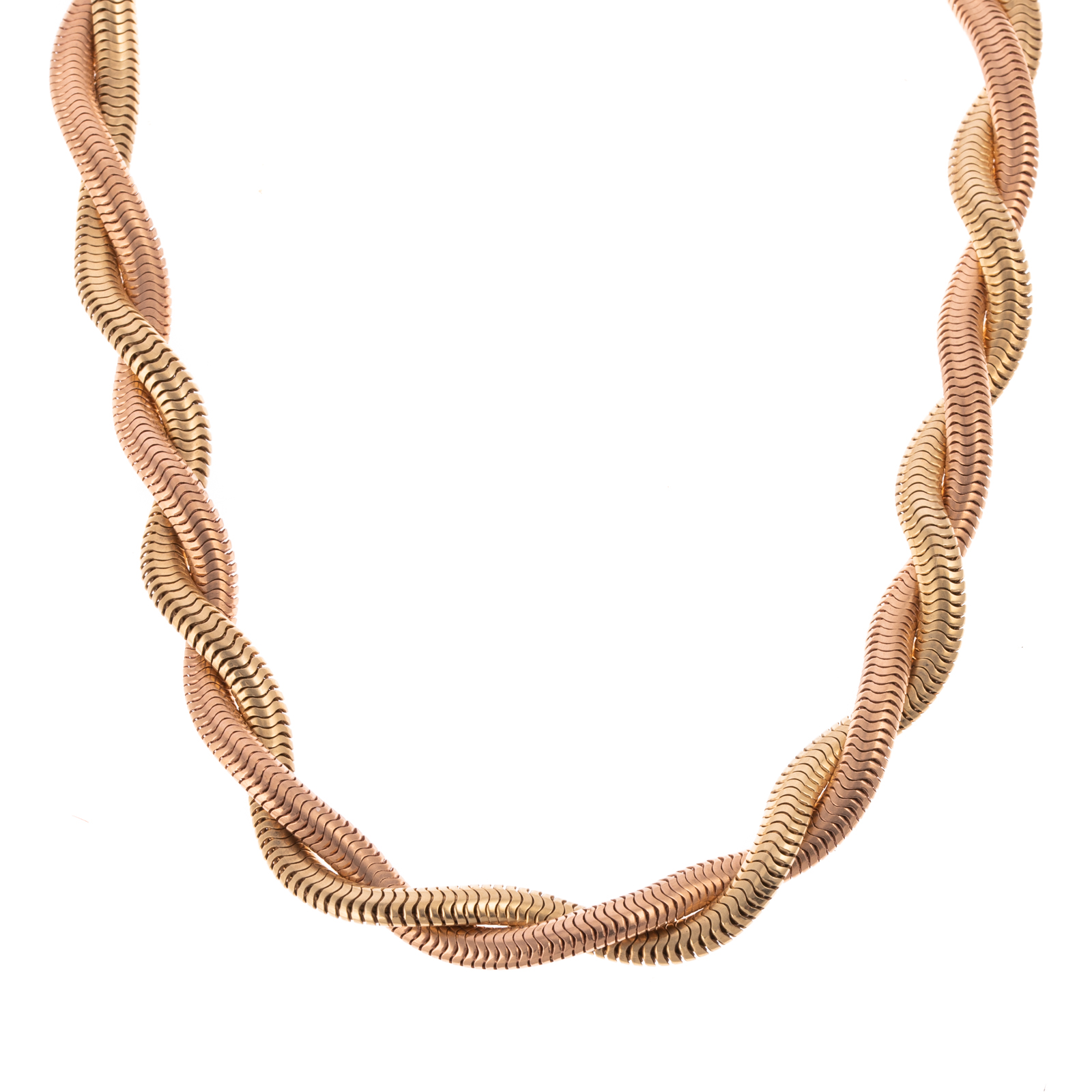 Appraisal: AN IMPRESSIVE RETRO SNAKE CHAIN NECKLACE IN K K yellow