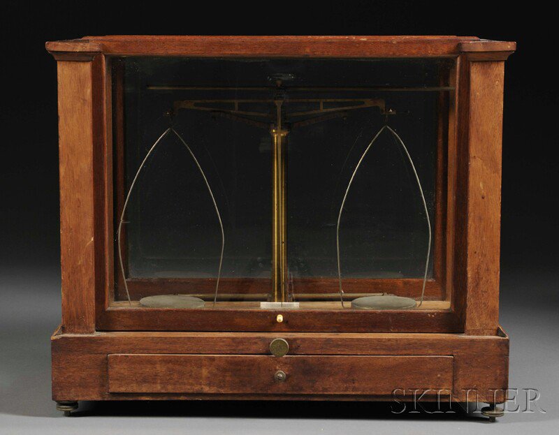 Appraisal: Becker Brothers Analytical Balance New York glazed walnut case with