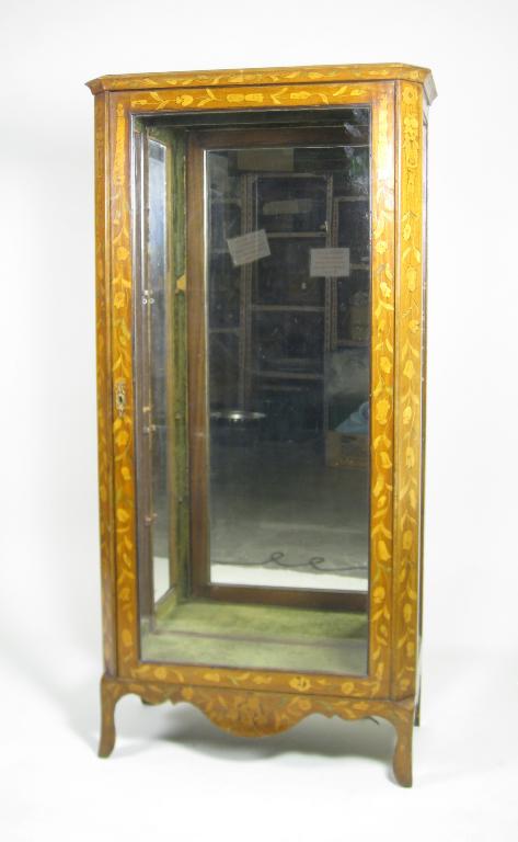 Appraisal: A Dutch marquetry glazed Display Cabinet having floral marquetry top