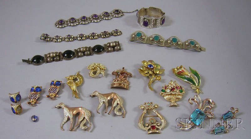 Appraisal: Group of Sterling and Costume Jewelry including five sterling silver