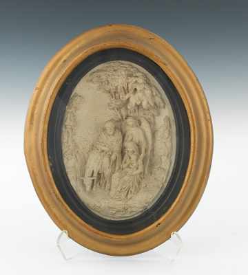 Appraisal: A Framed Plaster Relief Plaque of the Holy Family Overall