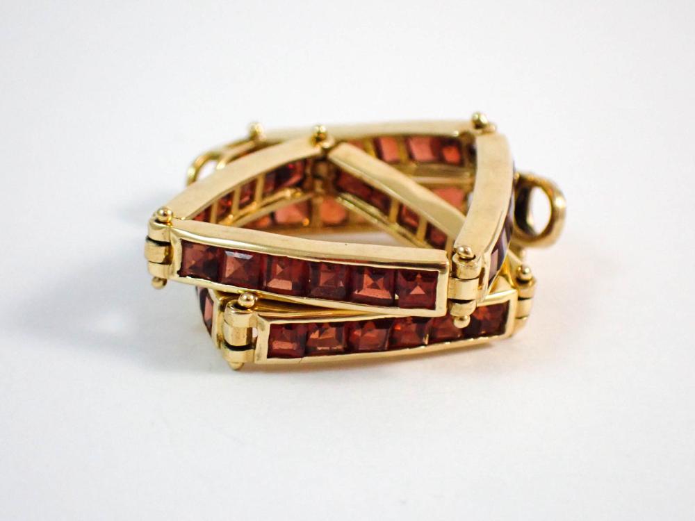 Appraisal: SPESSARTITE AND FOURTEEN KARAT GOLD BRACELET The - bracelet with