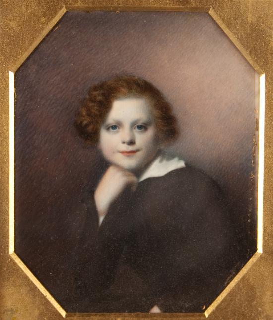 Appraisal: American School late th century Portrait of a Boy miniature