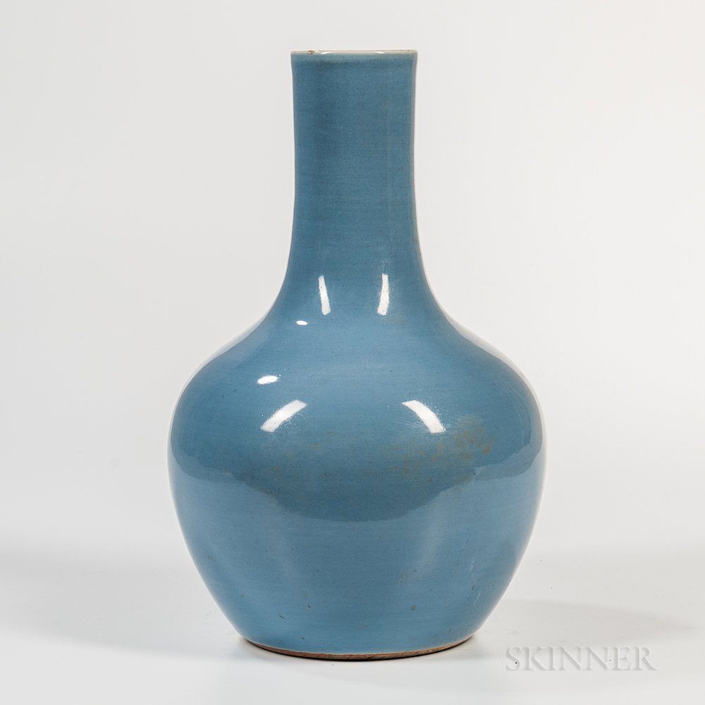 Appraisal: Sky Blue-glazed Vase Sky Blue-glazed Vase China th th century