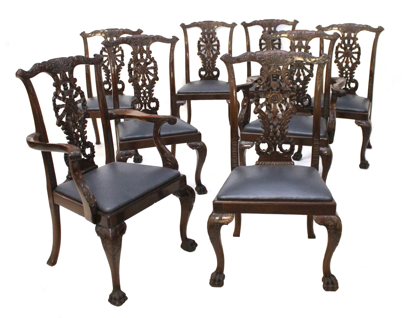 Appraisal: A set of eight th century style mahogany framed dining