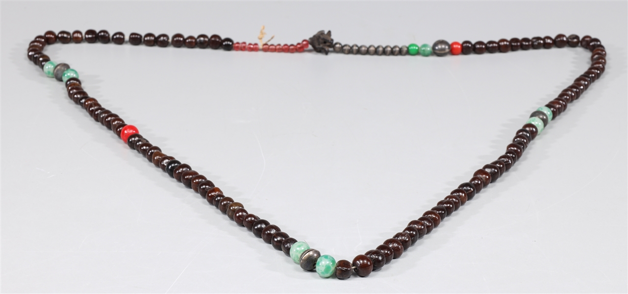 Appraisal: Tibetan prayer beads with various stones including pink tourmaline and