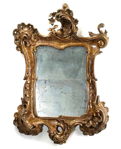 Appraisal: A good Italian Rococo giltwood mirror mid th century The