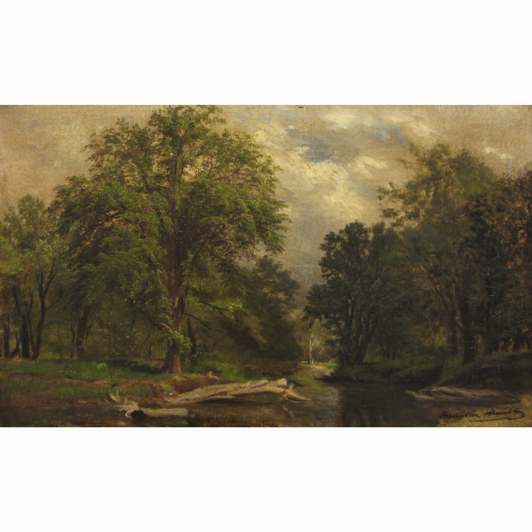 Appraisal: Hamilton Hamilton American - Woodland Landscape Signed Hamilton Hamilton lr