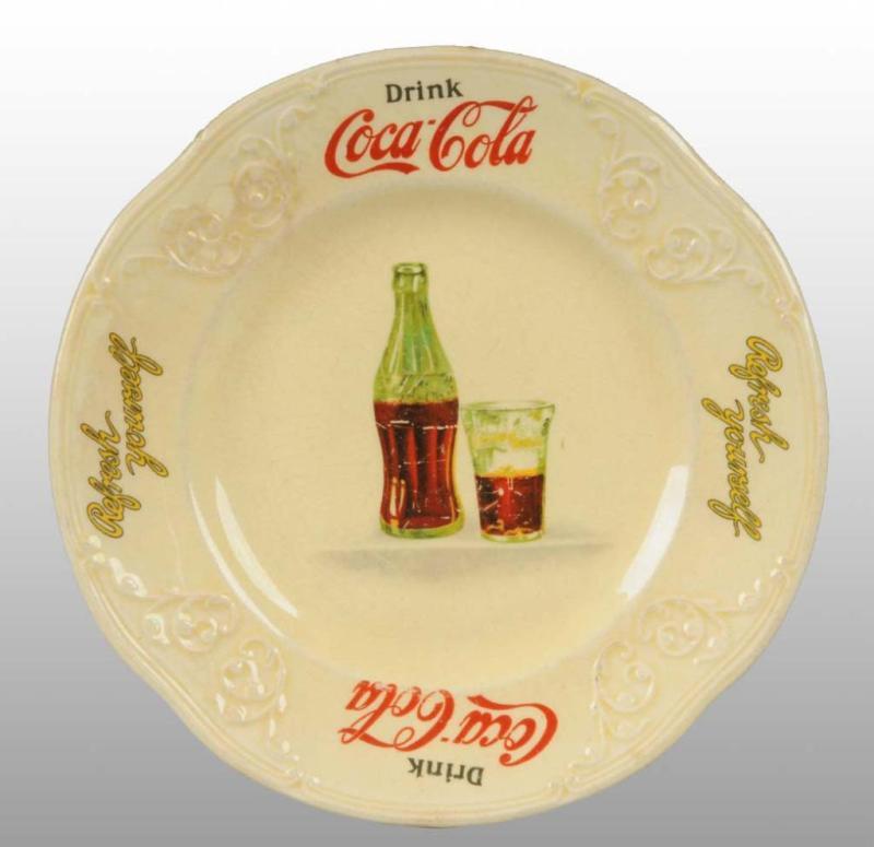 Appraisal: Coca-Cola Knowles China Sandwich Plate Description Uniform crazing mild to