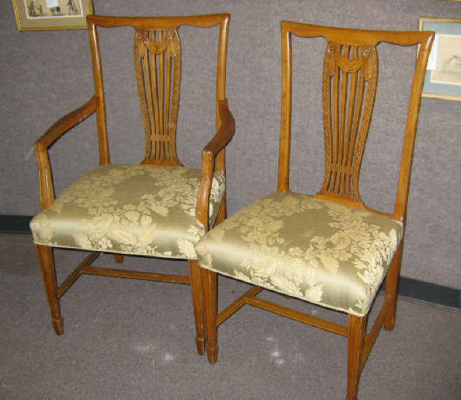 Appraisal: ELEVEN AMERICAN TH CENTURY BIRCH DINING CHAIRS Squared backs centering