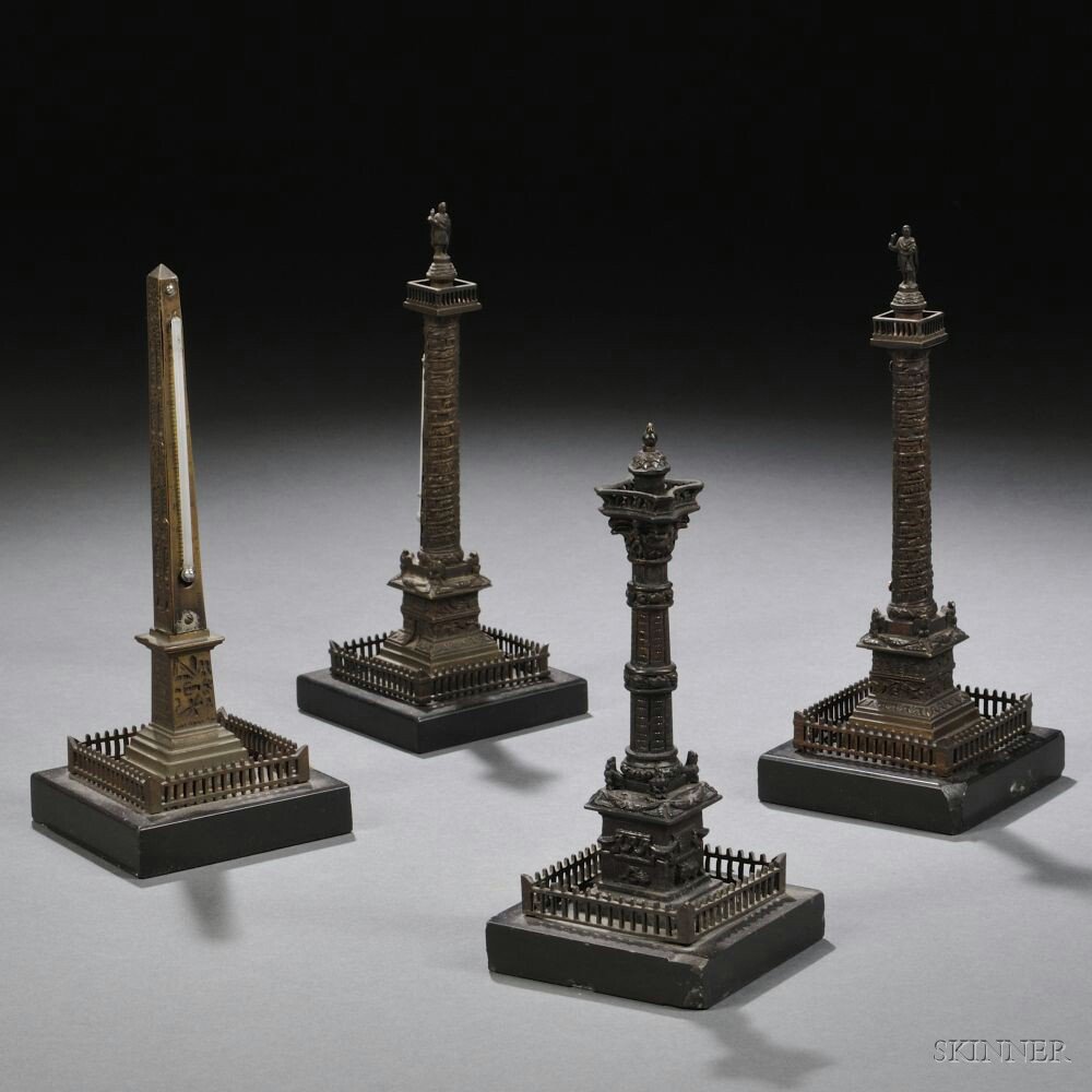 Appraisal: Four Grand Tour Bronze Models of Monuments th century each