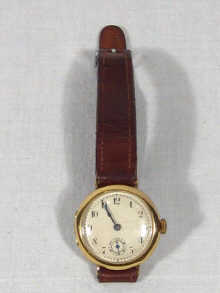 Appraisal: A carat gold gents wristwatch with Swiss lever movement circa