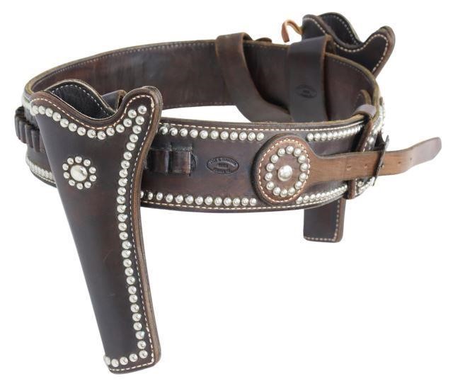 Appraisal: Western studded leather ammunition belt Lyle E Henderson Kearney Nebraska