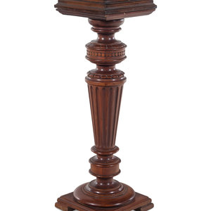 Appraisal: A Victorian Walnut Dinner Bell Pedestal the hinged top opening