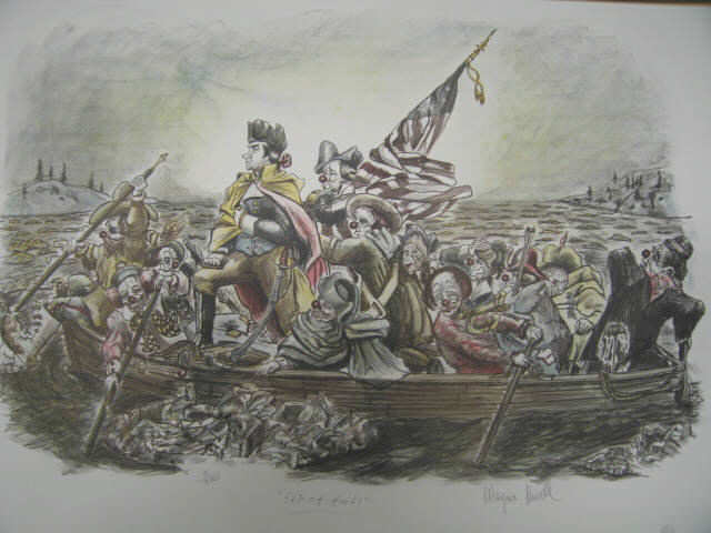 Appraisal: Wayne Howell Political Satire Print Ship of Fools with Nixon