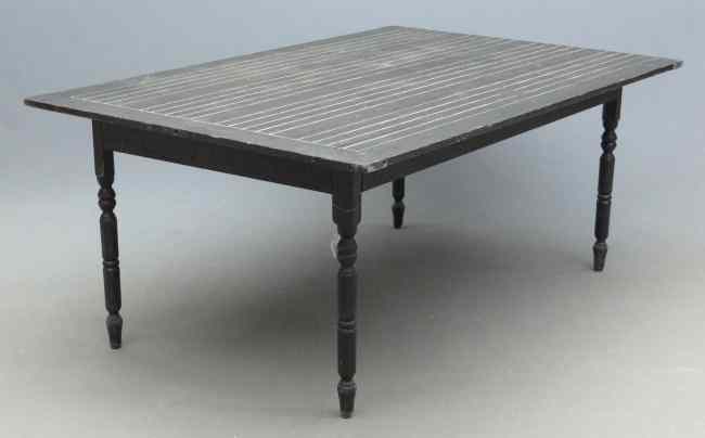 Appraisal: th c farm table with blackboard top Top '' x