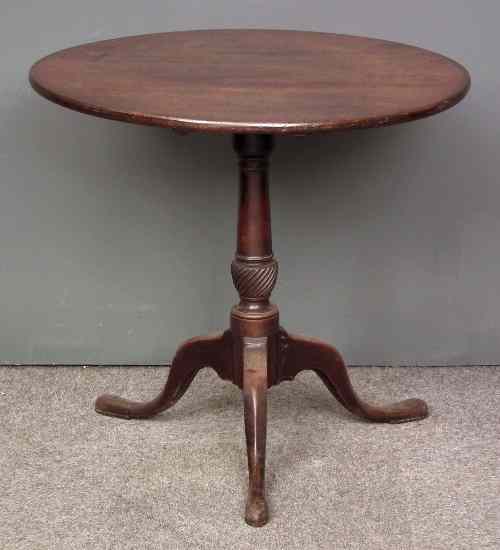 Appraisal: A George III ''Cuban'' mahogany circular tripod table with one