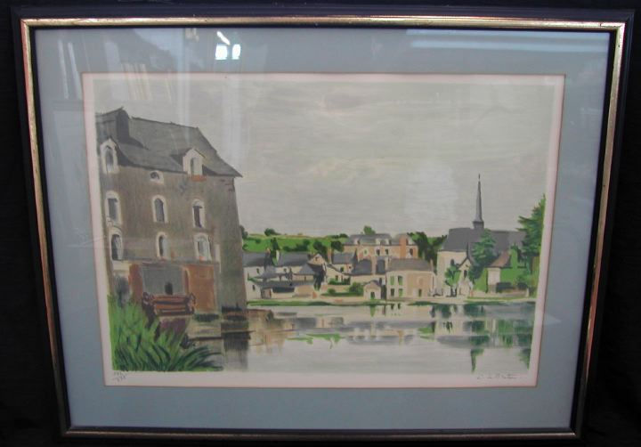 Appraisal: Constant Le Breton French - Village View limited edition chromolithograph