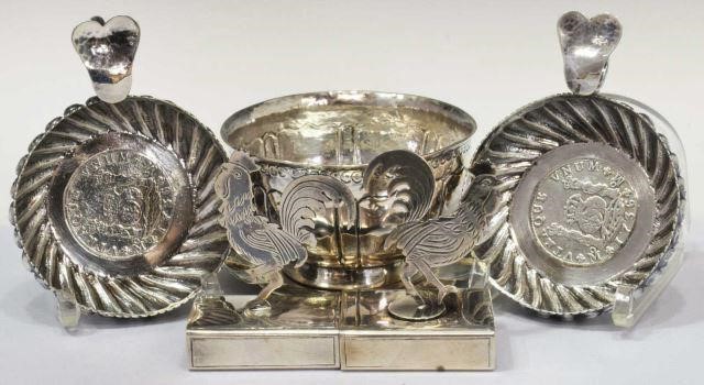 Appraisal: lot of Silver content unknown tableware including tastevin wine tasting