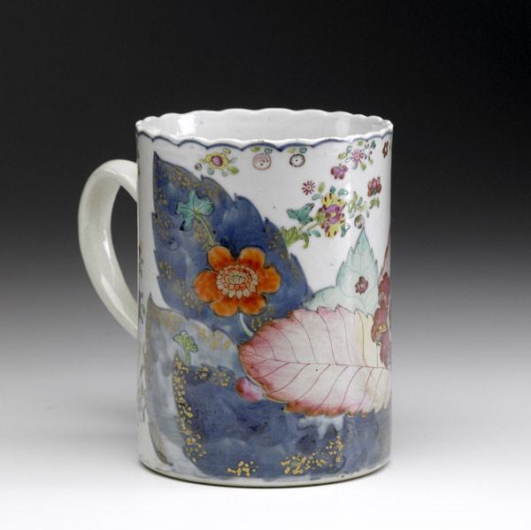 Appraisal: CHINESE EXPORT Cider mug with floral decoration ca - Restored