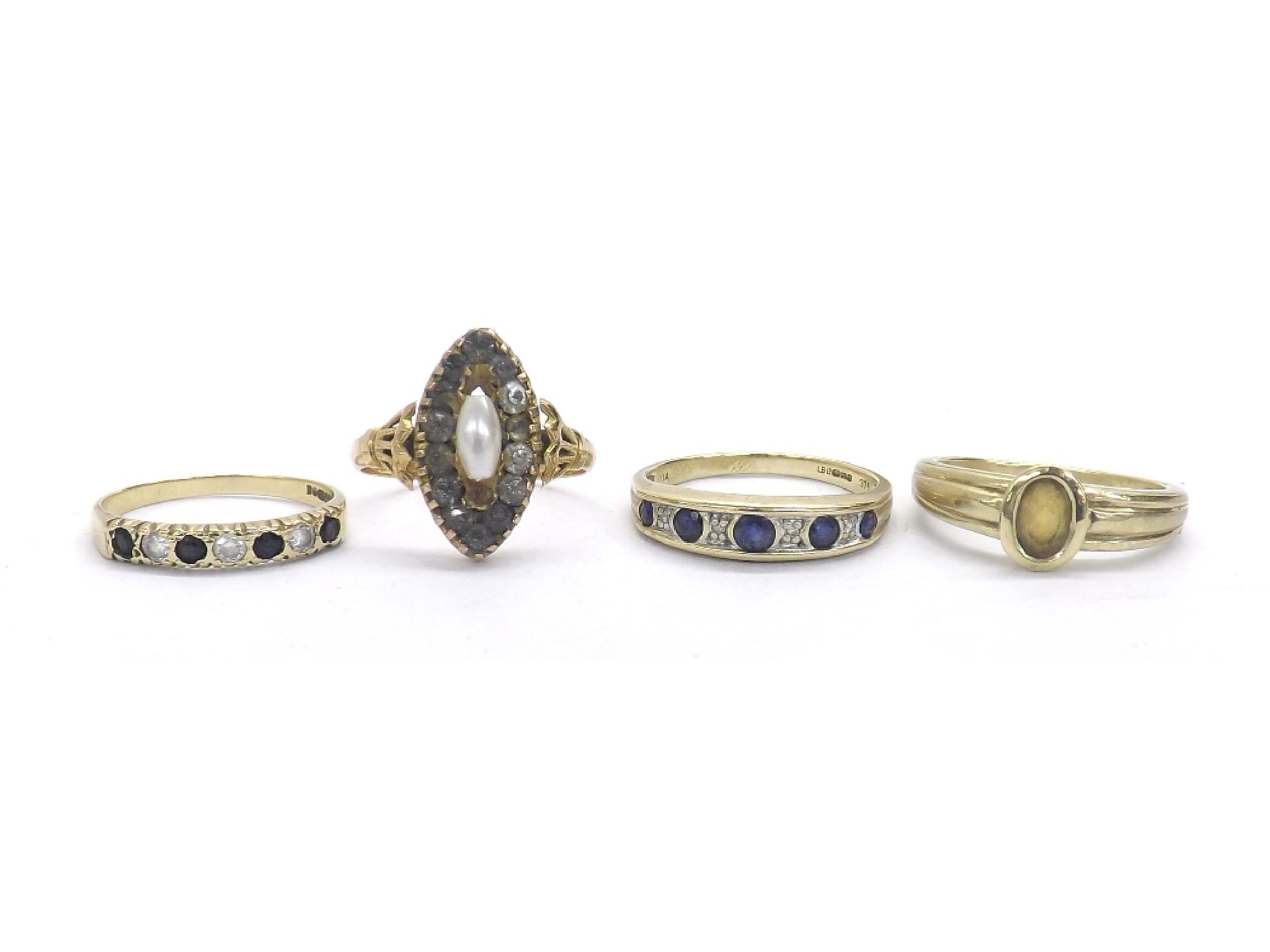 Appraisal: Four assorted ct dress rings gm