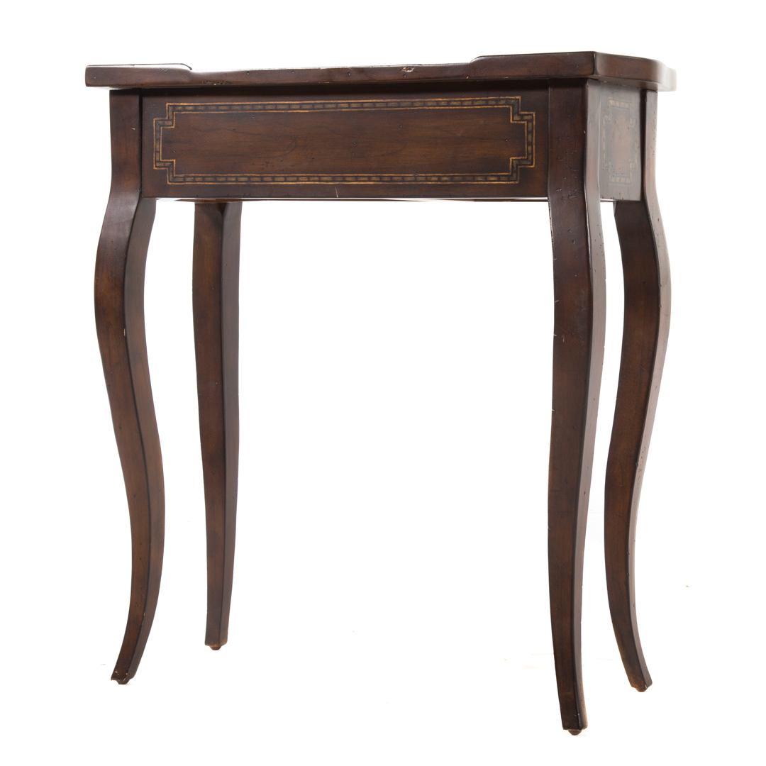 Appraisal: Georgian style inlaid mahogany side table single drawer in H