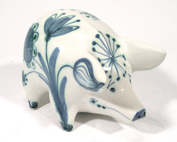 Appraisal: Hand painted David Sharpe Rye pottery pig painted mark to