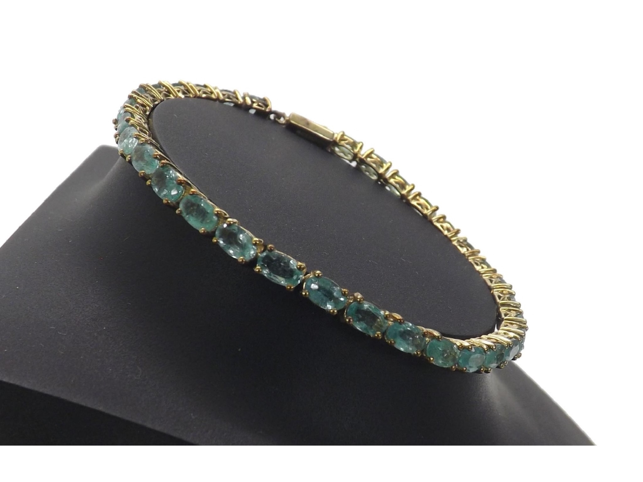 Appraisal: ct emerald set bracelet gm long boxed